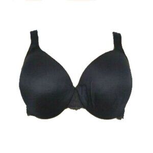 Cacique Lane Bryant Womens Bra Smooth Satin Full Coverage with Lace 46DD Black